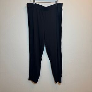 Eileen Fisher‎ Black Tencel Lyocell Blend Jogger Pants Loungewear Womens Large